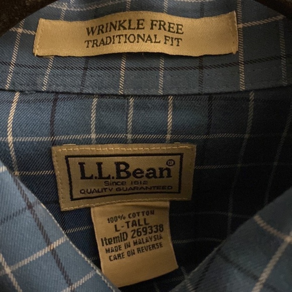 L.L.Bean L-tall wrinkle free traditional fit long sleeve bottom down shirt - Picture 7 of 8